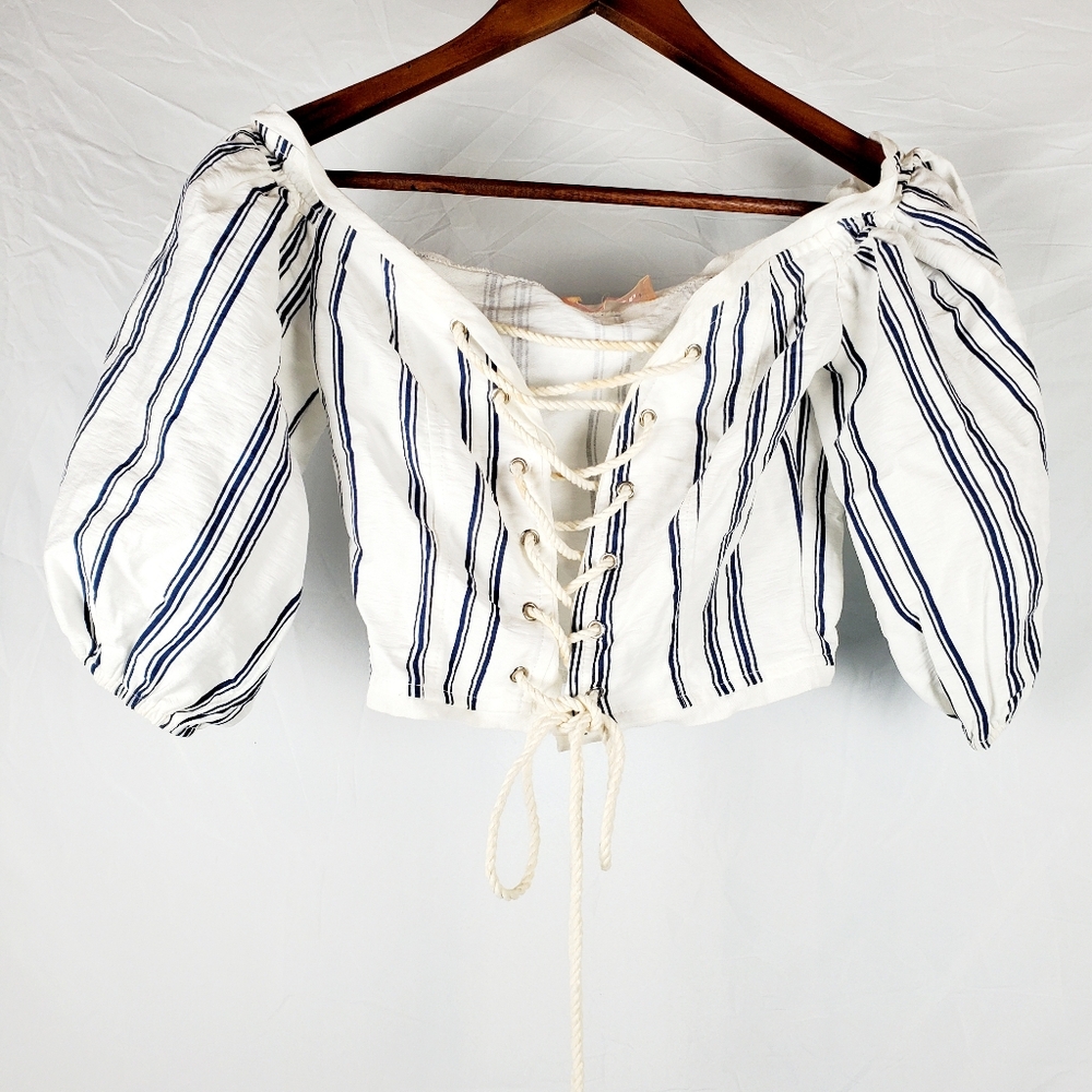 Ecru‎ Lab Striped Corset Top